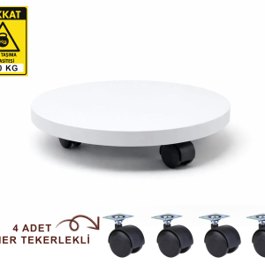 Yuvarlak Tekerlekli Saksı Altlığı 32 CM | Damacana ve Tüp Altlığı Hareketli Saksı Sehpası